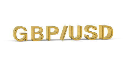 Golden GBPUSD - currency pair in the forex market - 3d renderの写真素材