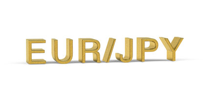 Golden EURJPY - currency pair in the forex market - 3d renderの写真素材