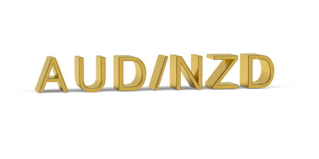Golden AUDNZD - currency pair in the forex market - 3d renderの写真素材