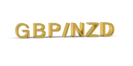 Golden GBPNZD - currency pair in the forex market - 3d renderの写真素材