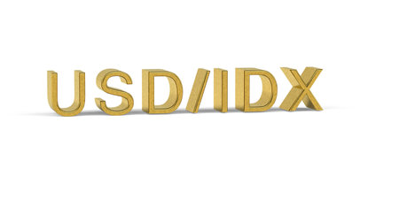 Golden USDIDX - currency pair in the forex market - 3d renderの写真素材