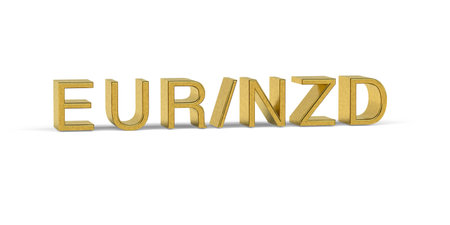 Golden EURNZD - currency pair in the forex market - 3d renderの写真素材
