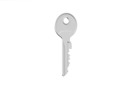 Key mockup isolated on white background - 3d renderの写真素材