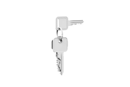Keys mockup isolated on white background - 3d renderの写真素材