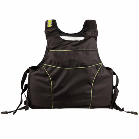 Dark brown fishing vest isolated on white backgroundの写真素材