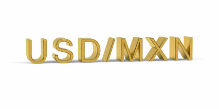 Golden USDMXN - currency pair in the forex market - 3d renderの写真素材