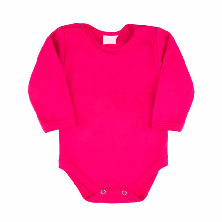 Clothing photography - pink children's body blouse on a white backgroundの写真素材