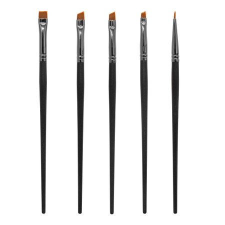 Set of eyelash brushes isolated on white background - packshot photographyの写真素材