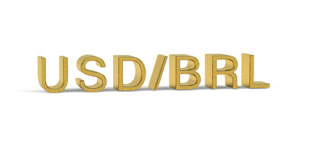 Golden USDBRL - currency pair in the forex market - 3d renderの写真素材