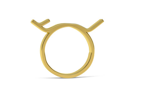 Golden 3d hose clamp icon isolated on white background - 3d renderの写真素材