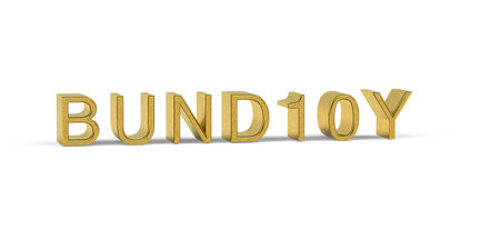 Golden BUND10Y inscription - stock market - 3d renderの写真素材