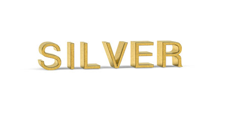 Golden SILVER inscription - precious metal on the stock market - 3d renderの写真素材