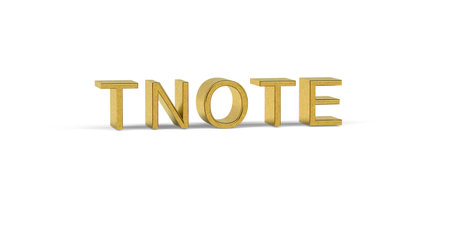 Golden TNOTE inscription - stock market - 3d renderの写真素材
