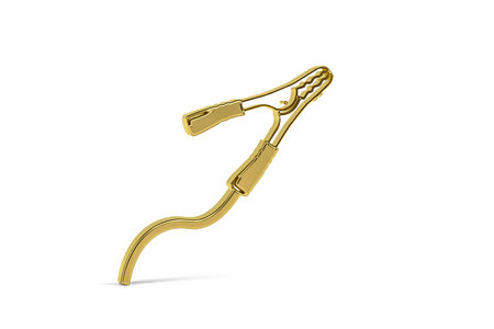 Golden 3d jumper cable icon isolated on white background - 3D renderの写真素材