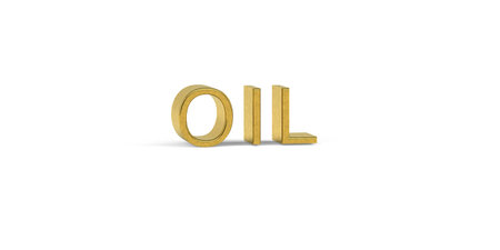 Golden OIL inscription - energy commodity on the stock market - 3d renderの写真素材