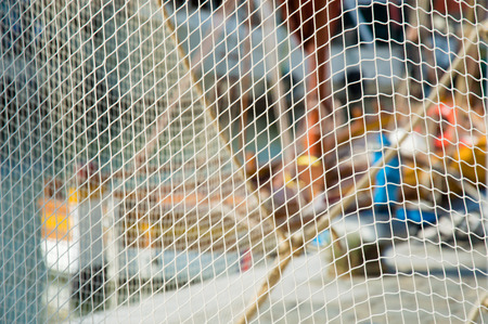 Fishing net on portの写真素材