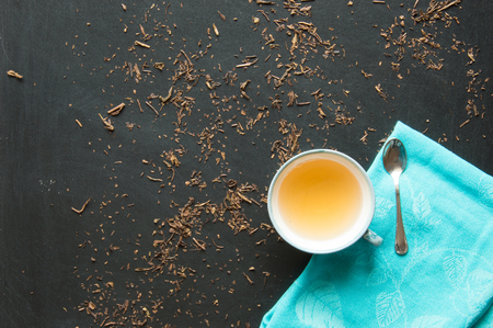 Green tea bancha - macrobiotic drink for natural food and healthyの写真素材