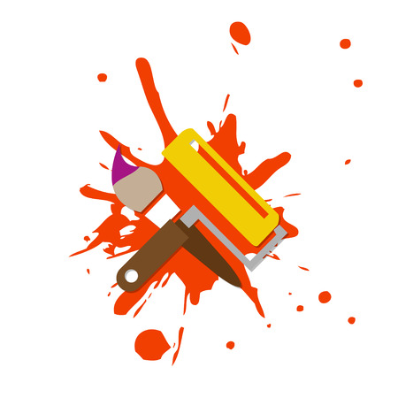 Web icon illustrator paint with colorful brush splashのイラスト素材