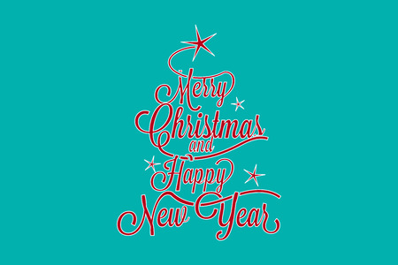 Merry Christmas and Happy New Year greetings postcardのイラスト素材