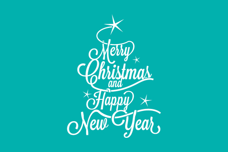 Merry Christmas and Happy New Year greetings postcardのイラスト素材