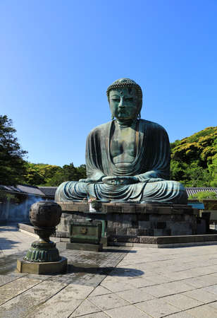 The Kamakura Daibutsu ( Great Buddha of Kamakura ) located on the grounds of the Kotokuin temple in Kamakura Cityの写真素材