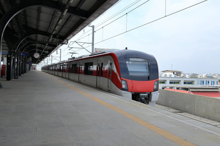 The Red Line Mass Transit System serving the Bangkok Metropolitan Region,  Locomotive at platform...