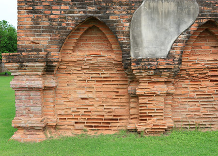 antique ruins building and Ancient antiquity architecture of old capital of thailand located at...