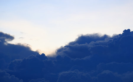 raincloud in blue sky, natural clouds backgroundの写真素材