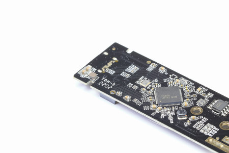 Close up M.2 to usb type-C adapter for convert interface from NVME PCIe M2 to USB interface isolated...