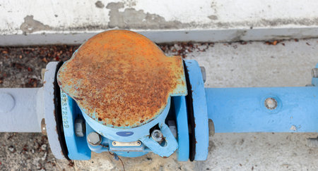 Rust of metals. Corrosion of metal. Rust and corrosion in the weld. Corrosive Rust on old iron, grunge rust texture, Rush on metal Water pipe equipment.の写真素材