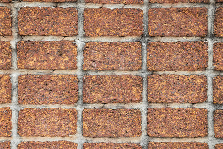 Big red brick wall texture backgroundの写真素材