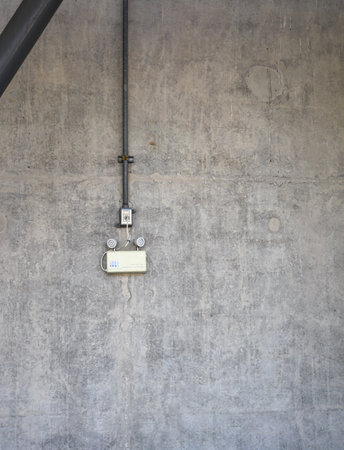 Automatic EMERGENCY LIGHT, uninterruptible power supply for lighting when the power went out.の写真素材