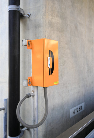 Emergency phones at the public transport hub or train Station.の写真素材