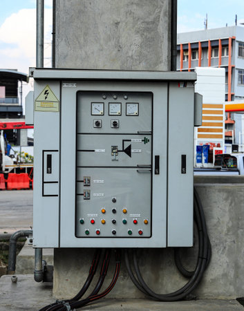Electrical main distribution unit or electrical buttons switches with selector switch, push switch...
