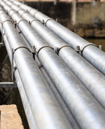 Close up Water pipe set in water delivery system.の写真素材