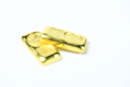 Abstract of shiny gold bars or gold ingots pattern background.