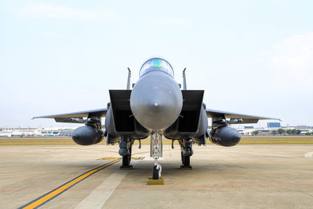 Boeing F-15SG Multi-Role Fighter Aircraft at airshow in Thailand.