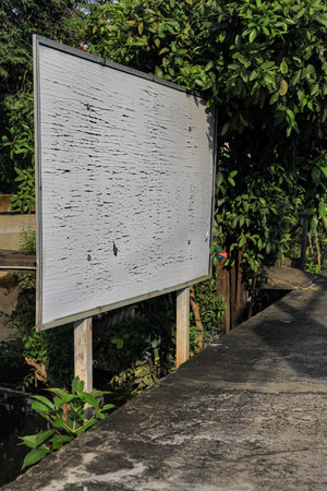 Old billboard, unused noticeboard, not in use. Sign board torn down.の写真素材
