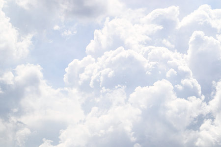 beautiful white clouds in nature blue sky in sunny day.