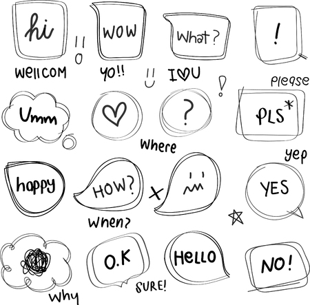 Speech bubbles with wordのイラスト素材