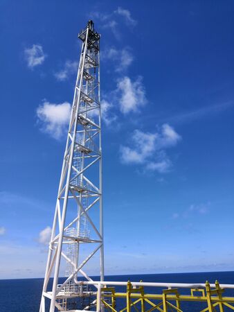 offshore oil and gas platform FPSO flare towerの写真素材