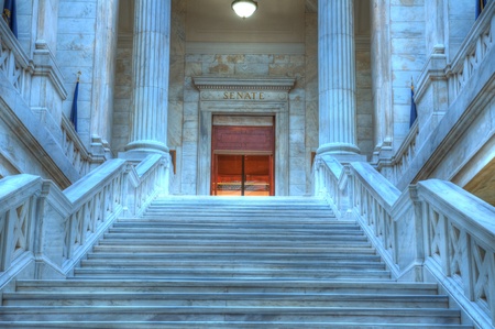 Marble steps leading to the state senate chambers のeditorial素材