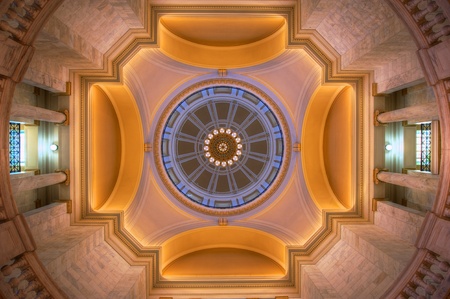 Arkansas State Capital rotunda interior view of dome over head from ground floor のeditorial素材