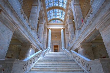 Marble steps leading to the state house of representatives のeditorial素材