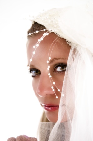 Soft portrait of a beautiful young bride.の写真素材