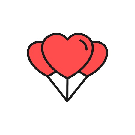 love balloons icon for wedding illustration concept design. simple clean monoline symbol.のイラスト素材