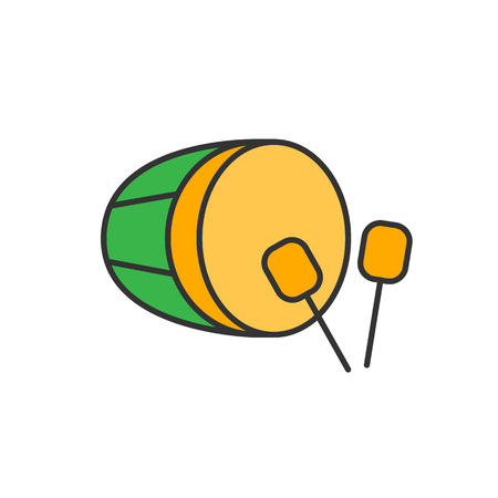 Bedug Takbir for Eid Feast symbol. Simple monoline icon style for muslim ramadan and eid al fitr celebration.のイラスト素材