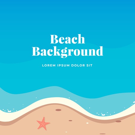 Top view summer beach vector illustration for background design with text template.のイラスト素材