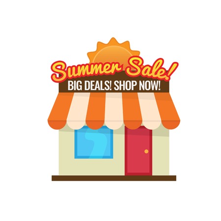Summer sale seasonal store icon vector illustrationのイラスト素材