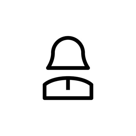 female employee icon design. woman office worker symbol. simple clean line art professional business management concept vector illustration design.のイラスト素材